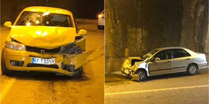 Trafiğe kapalı tünelde iki otomobil çarpıştı: 8 yaralı