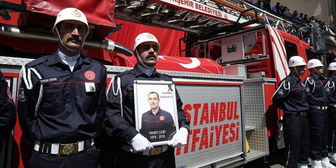 Şehit itfaiyeci Taner Çebi için tören düzenlendi