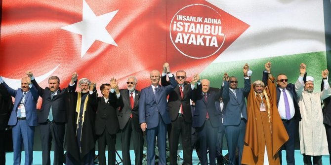 'Zulme Lanet Kudüs'e Destek' mitingine 500 bin kişi katıldı