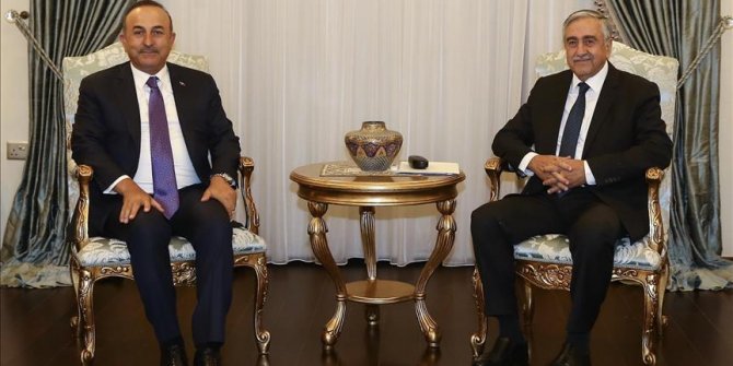 KKTC Cumhurbaşkanı Akıncı, Dışişleri Bakanı Çavuşoğlu'nu kabul etti