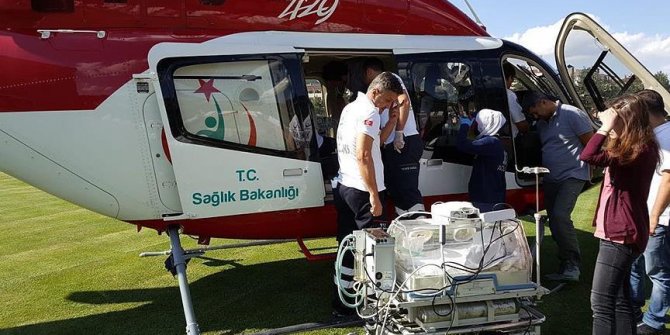 Ambulans helikopter bebek için havalandı