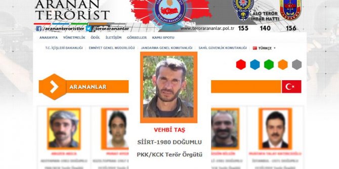 Turuncu listedeki terörist öldürüldü