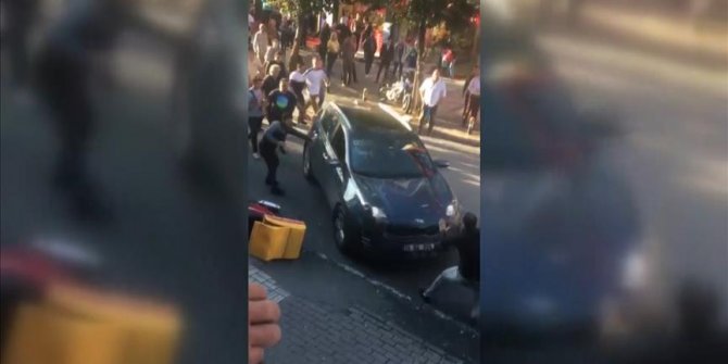 Aracı vatandaşların üzerine sürdü