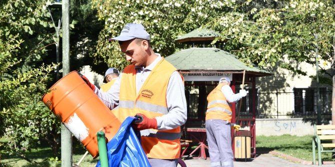 Mamak'ta günlük 20 park temizleniyor