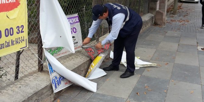 İzinsiz afiş ve tabelaya geçit yok