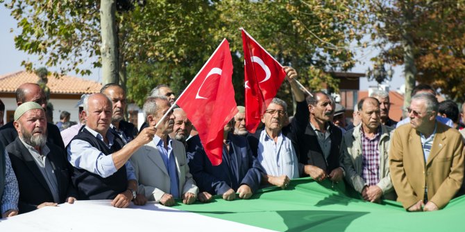 Hacı Bayram'da İsrail protestosu