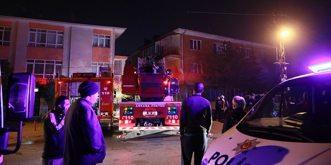 Keçiören'de korkutan yangın