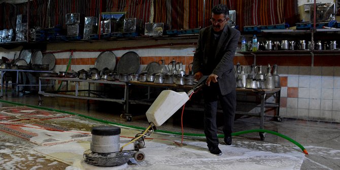 Müze gibi halı yıkama atölyesi