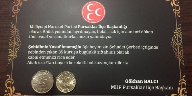 MHP'den duygulandıran jest şimdi de Pursaklar'da