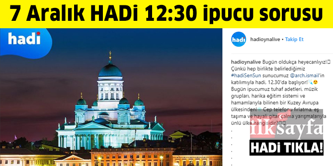 7 Aralık HADİ 12:30 ipucu: Cep telefonu fırlatma, eş taşıma ve hayali gitar çalma yarışmalarıyla ünlü ülke hangisidir?