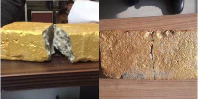 Külçe altın diye parke taşı sattılar