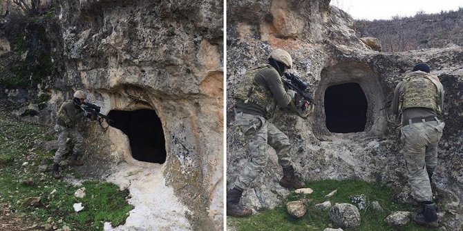 PKK'lı teröristlerin barındığı yerler imha edildi