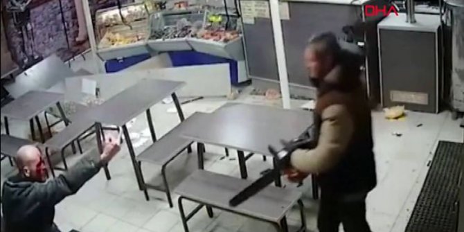 Dükkanını dağıtan sarhoş çifte, elektrikli testere ile saldırdı