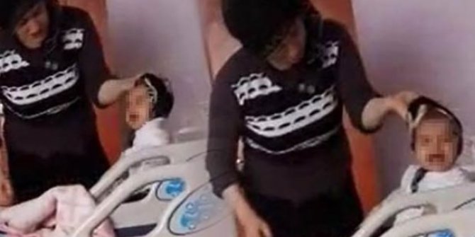 Hastanede  7 aylık bebeğini ağladığı için dövdü