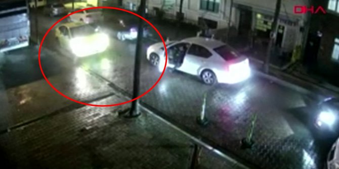 Taksicinin gasp edilmesi güvenlik kamerasında