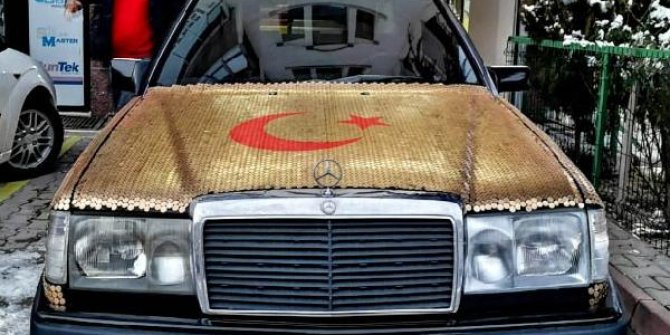 Otomobilini 25 bin adet 1 kuruşla kapladı