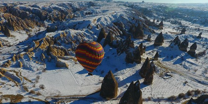 Kapadokya'da balon turlarına yoğun ilgi