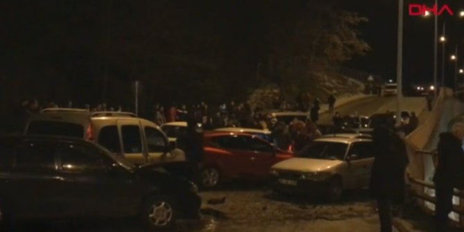 Samsun'da 'buzlanma' nedeniyle 14 araç birbirine girdi: 4 yaralı