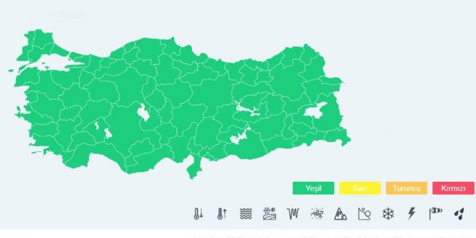 Renk kodlarıyla meteorolojik uyarı dönemi