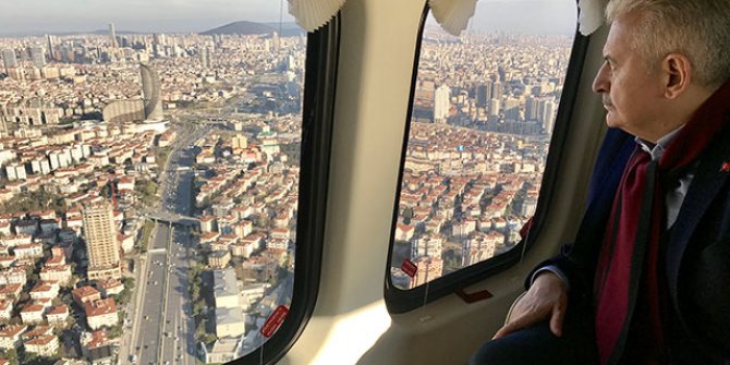 Binali Yıldırım İstanbul'u havadan inceledi