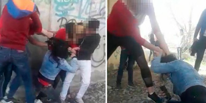 Dehşet anlar! Tekme tokat dövüp dehşet anlarını kaydettiler
