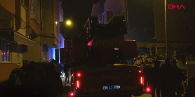 Torunu ve gelini ile bitişik binanın çatısına çıkarak yangından kurtuldu