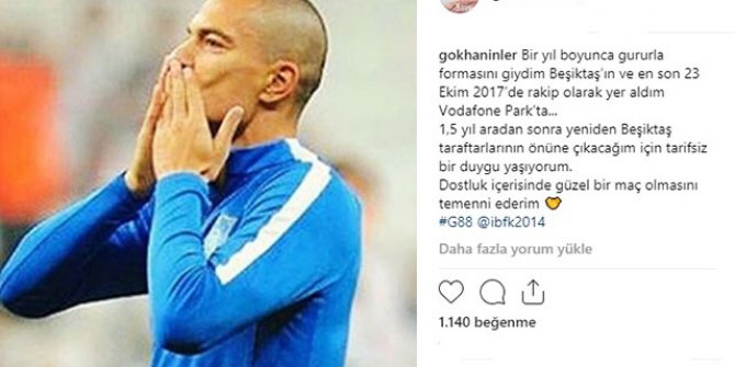 Gökhan İnler'den flaş Beşiktaş paylaşımı