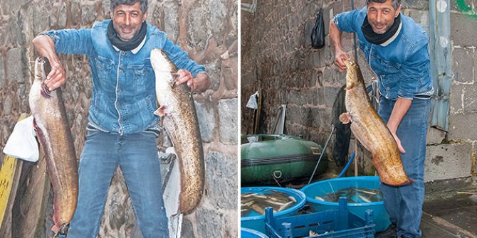 Gece ağ attı, sabah iki dev balık tuttu