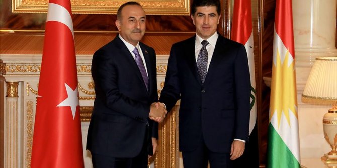 Çavuşoğlu IKBY Başbakanı Neçirvan Barzani ile görüştü