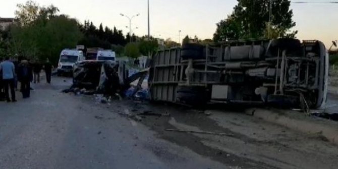 Freni patlayan kamyon dehşet saçtı