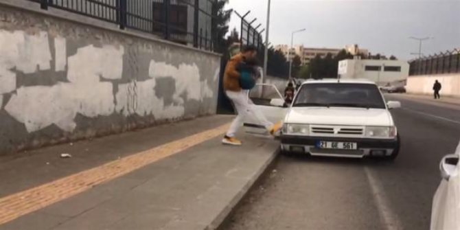 Diyarbakır'da yol ortasında dehşet anları