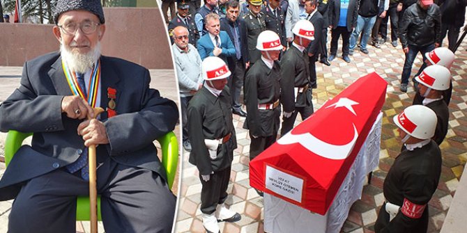 Kore gazisi, son yolculuğuna askeri törenle uğurlandı