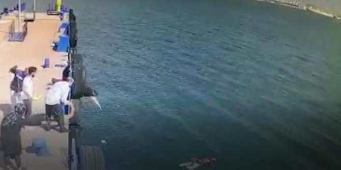 Korku dolu anlar: Kadını boğulmaktan son anda kurtardılar