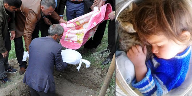 Küçük Nurcan göz yaşları içinden son yolculuğuna uğurlandı