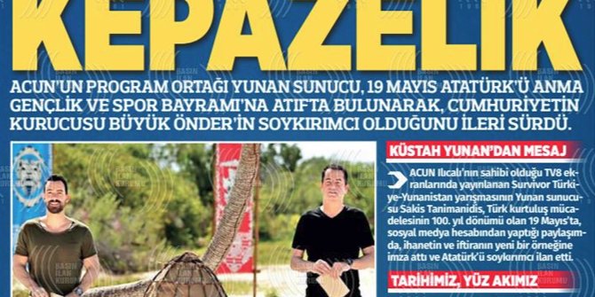 Türkgün'den Survivor ve Yunan sunucusuna sert tepki: Kepazelik