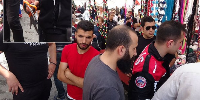 Pazarcıların makaslı kavgası