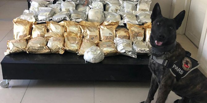 Polisin durdurduğu araçta 59 kilo eroin çıktı