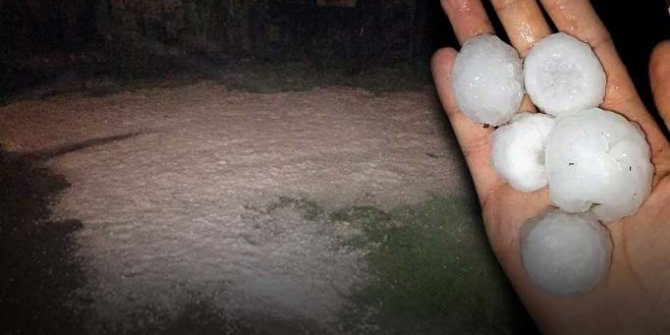 Kastamonu’ya saatlerdir yumurta büyüklüğünde dolu yağıyor