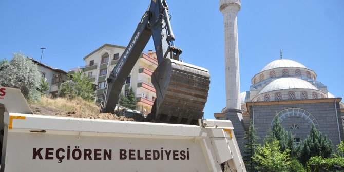 Keçiören'de yol genişletme çalışması