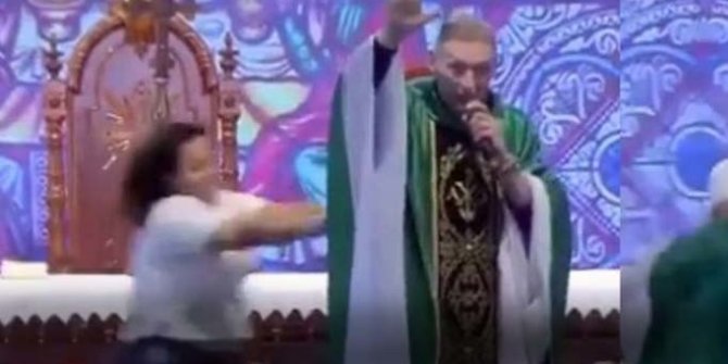 Şişman kadınlar cennete giremez diyen rahibi sahneden itti