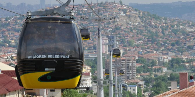 Teleferikle gökyüzünden Ankara'ya bakış