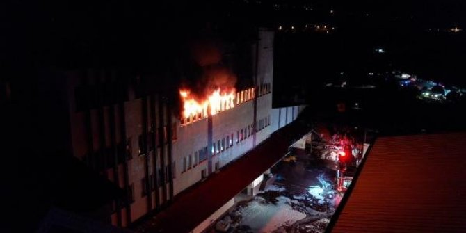 Fındık fabrikasında yangın
