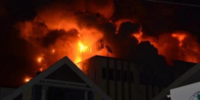 Zonguldak'ta, fındık kırma fabrikasında yangın