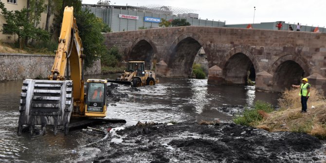 Ankara Büyükşehir Belediyesi Ankara Çayı'na atılan kurban atıklarını temizledi