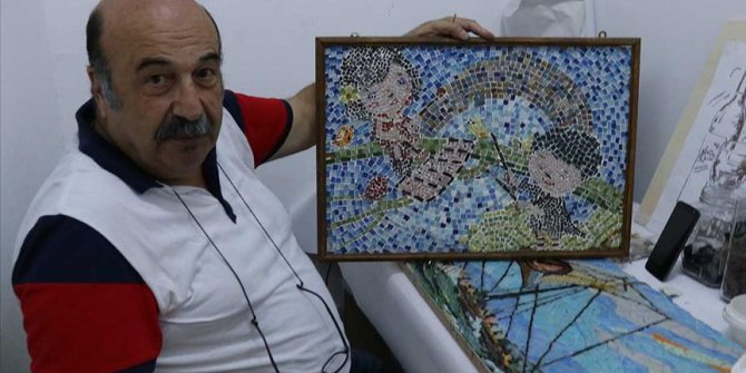 Cam parçalarını sanat eserine dönüştürüyor