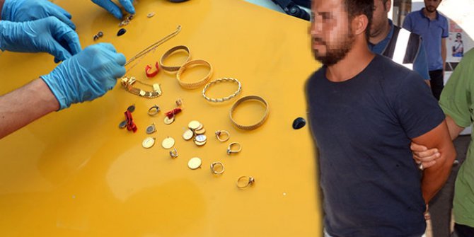 Dolandırıcının çorabından 60 bin liralık altın çıktı
