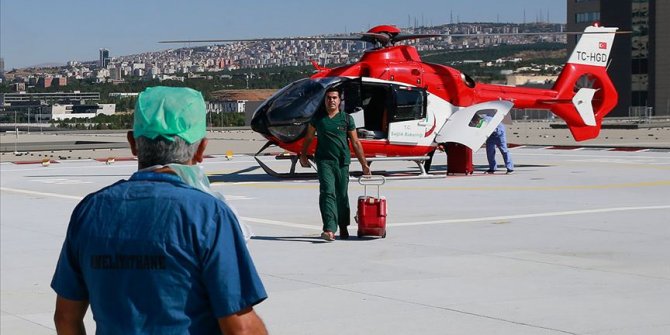 Ankara Şehir Hastanesine ambulans helikopterle ilk organ transferi