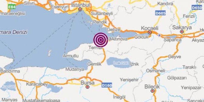 Yalova açığında 3.3'lük deprem