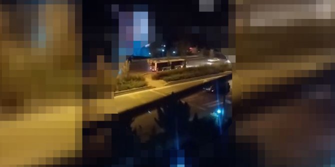 Etimesgut'ta ters yönde giden halk otobüsü videosu