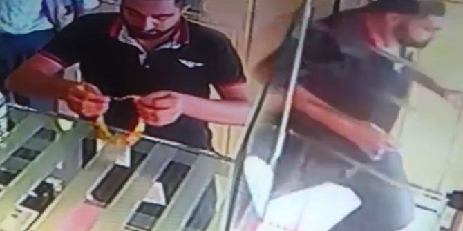 Müşteri gibi girdiği kuyumcudan altın kolyeyi böyle çaldı ve kaçtı